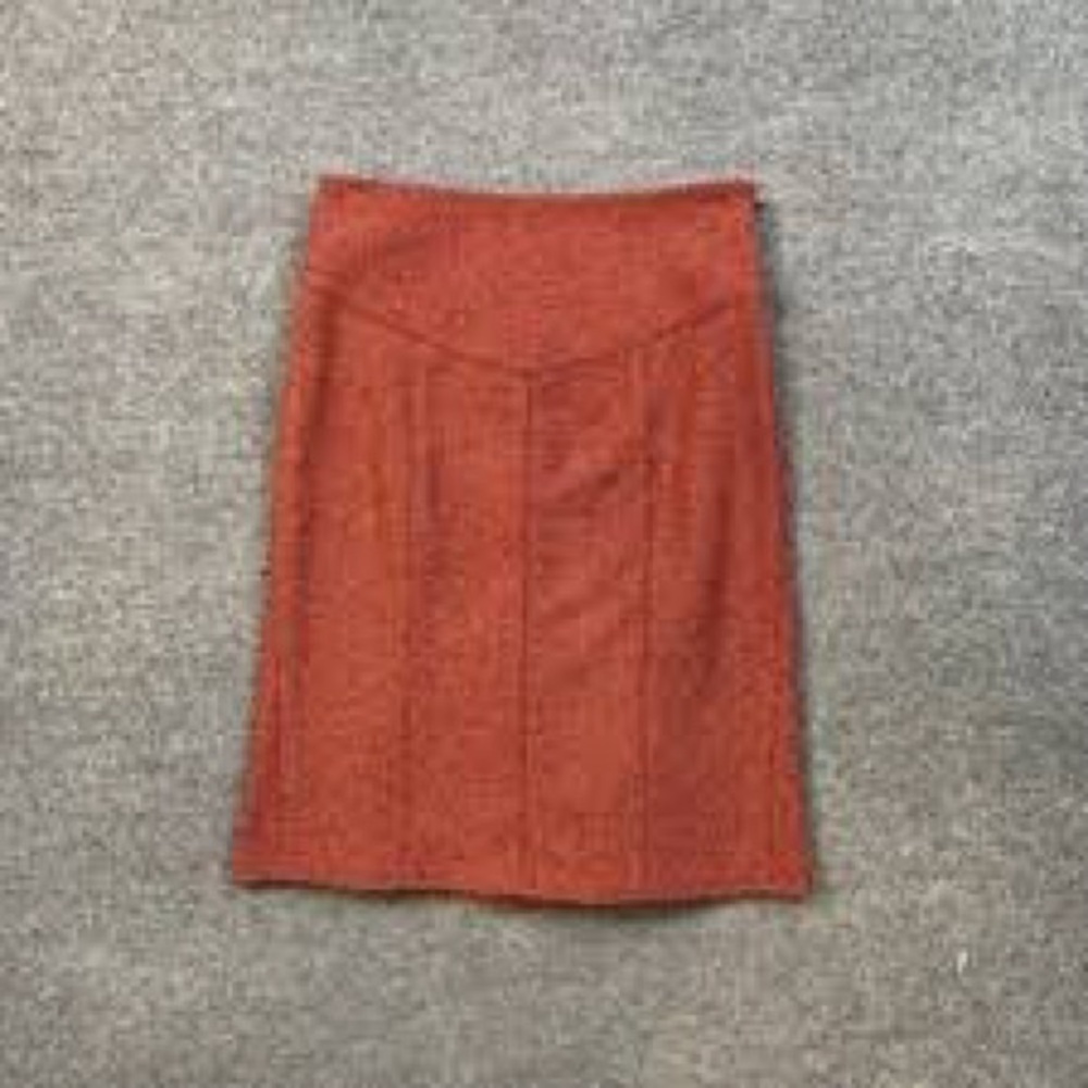 Diane von Furstenberg Textured Knit Skirt Red Rust Pencil Mini Size 6